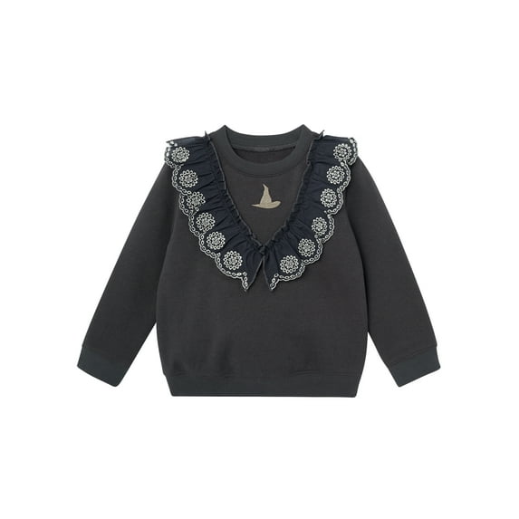 Modern Moments Toddler Girl Elphaba Wicked Eyelet Ruffle Sweatshirt, Sizes 12 Months - 5T