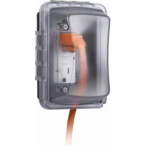 MM410C Single Horizontal/Vertical Mount 1-Gang Weatherproof In-Use Electrical Outlet Cover for Home Improvement, 2.75 in, Clear
