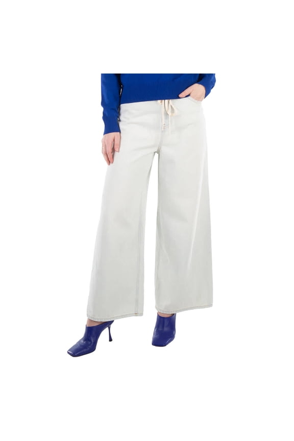 MM6 Wide-Leg Drawstring Cotton Jeans, Waist Size 26"