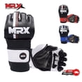 thumbnail image 1 of MMA Gloves for Grappling Sparring, with Open Ventilated Palm, Martial Arts Mitts Suitable for Men Women, Sports Training, Muay Thai, Punching Bag Gloves and Kickboxing| Black White L/XL, 1 of 5