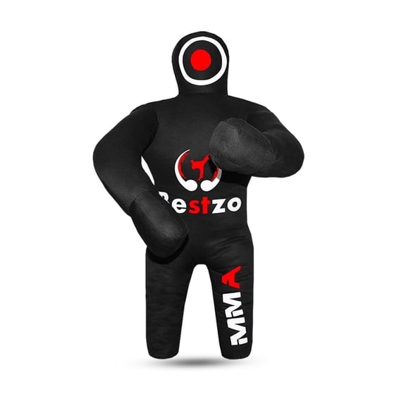 BESTZO Canvas MMA Grappling Dummy, Unfilled Wrestling Training Dummy for Kids & Adults, BJJ, Brazilian Jiu-Jitsu, Judo, Boxing, Karate, Throwing & Self Defense, Black