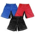 thumbnail image 1 of MMA Grappling Fight Shorts Elastic Waist, Kick Boxing UFC Muay Thai BJJ, Black, Blue, Red - BK, 2XS (CM, 26), 1 of 2