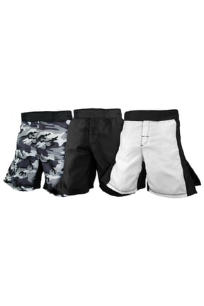 MMA Grappling Fight Shorts Kick Boxing UFC Muay Thai BJJ (White, 34)