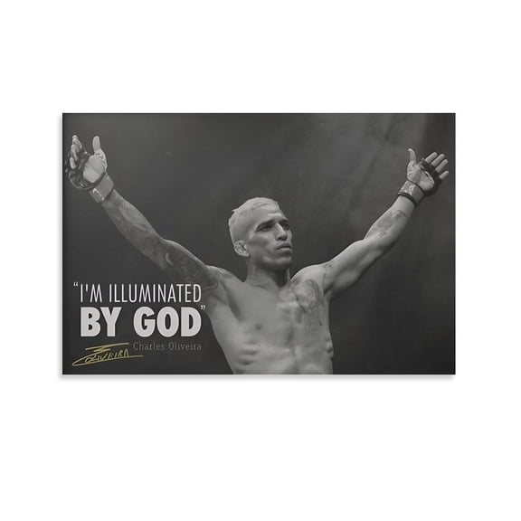 MMA Lightweight Champion Brazilian Charles Oliveira Poster Print (1) Canvas Wall Art Prints Poster Gifts Photo Picture Painting Posters Room Decor Home Decorative 12x18inch(30x45cm)