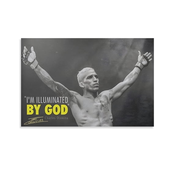 MMA Lightweight Champion Brazilian Charles Oliveira Poster Print (2) Picture Print Wall Art Poster Painting Canvas Posters Artworks Gift Room Aesthetic 16x24inch(40x60cm)
