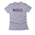 thumbnail image 1 of MMA - Mixed Martial Arts with USA Flag Overlay Women's Cotton Grey T-Shirt, 1 of 2