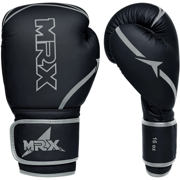 MMA Sparring Pro Gloves, PU Leather, Martial Arts Mitts Suitable for Men Women, Kara Cage Fighting, Combat Sports Training, Muay Thai, Punching Bag and Kickboxing Silver 14oz