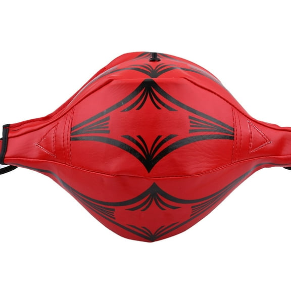 MMA Training Punch Bag Durable PU Leather Speed Boxing Bag Double End (Red)