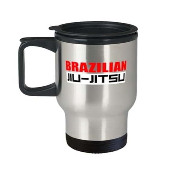 MMA Travel Mug, Brazilian Jiu-Jitsu, Grappler Gift, Birthday 14oz Portable Cup