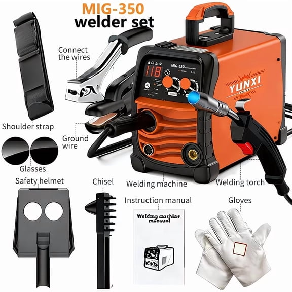 MMA Welder 110/220V, Stick Arc Welder with IGBT Digital Display, Multi-Process MIG DC Inverter Welder, Hot Start, Electrode Holder, Ground Clamp, Input Power Adapter and Brush, Welding Machine
