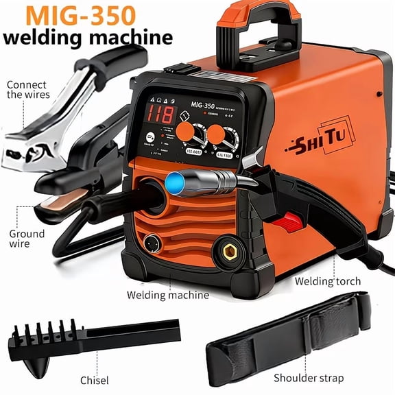 MMA Welder 110/220V, Stick Arc Welder with IGBT Digital Display, Multi-Process MIG DC Inverter Welder, Hot Start, Electrode Holder, Ground Clamp, Input Power Adapter and Brush, Welding Machine