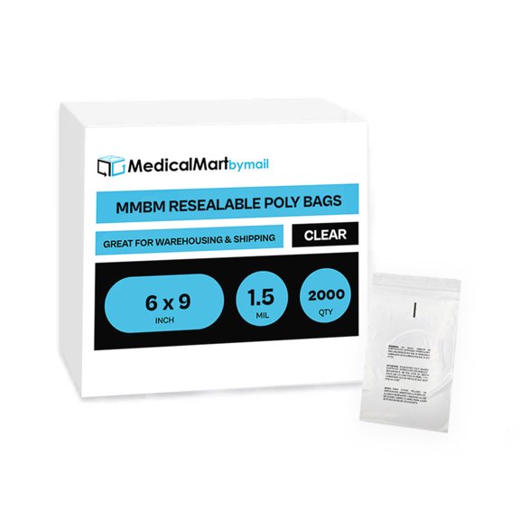 MMBM 1.5 Mil 6" x 9" Resealable Suffocation Warning Bags - Clear- 2000 Pcs