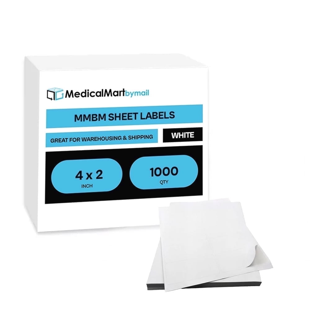MMBM 10-Up Labels, 1000 Pages, White, 2 x 4 Inch, Address and All Purpose Sticker Labels for Laser or Inkjet Printers