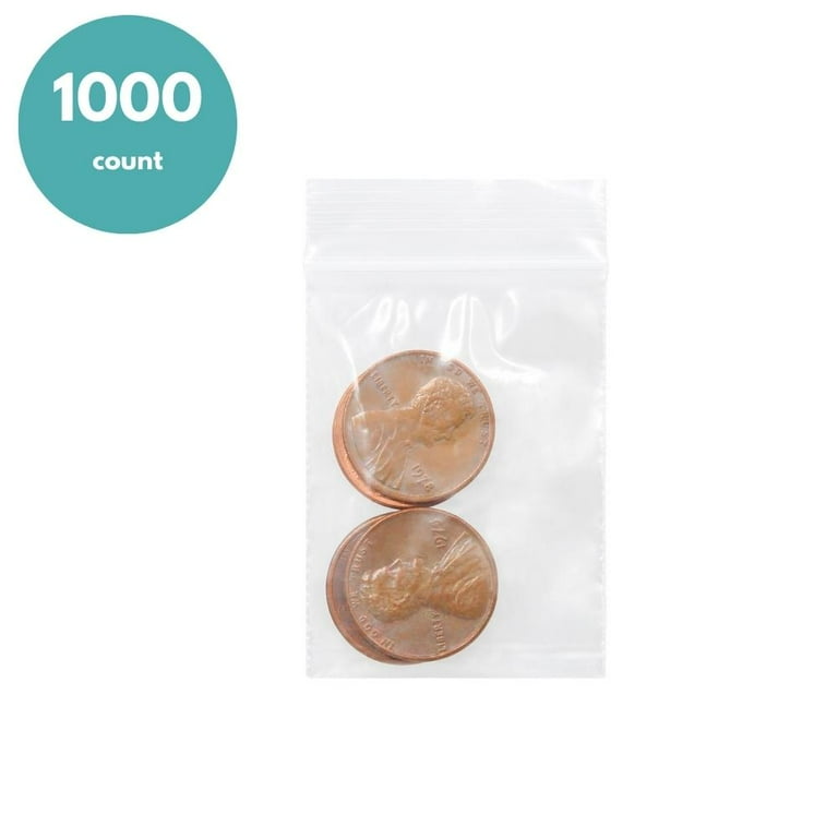 100 Tiny Reclosable Storage Bags 1.5 x 1.5 Small 2 Mil Thick Seal