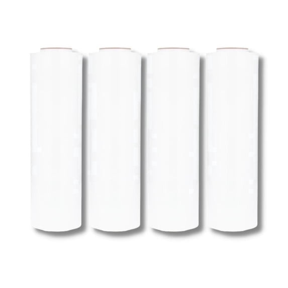 MMBM Opaque White Machine Cast Stretch Film 2 Rolls 30" x 5000' 80 Gauge Shrink Wrap for Packaging