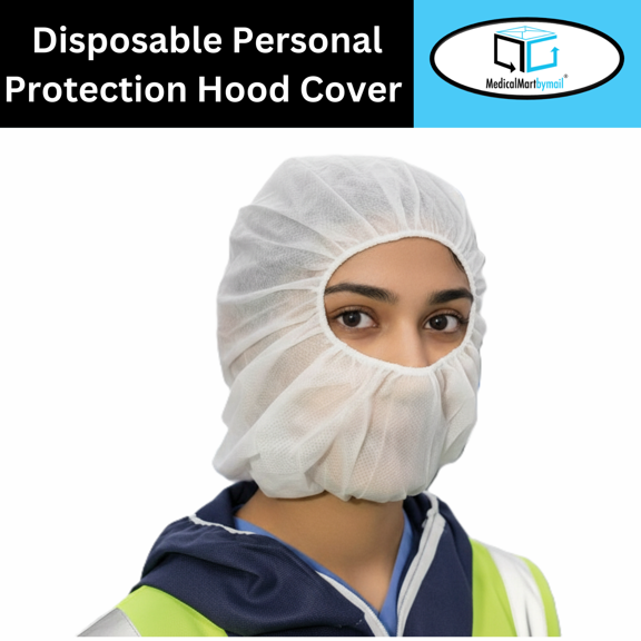 MMBM 21" White Disposable Personal Protection Hood 16-17 GSM Polypropylene 1000 Pcs
