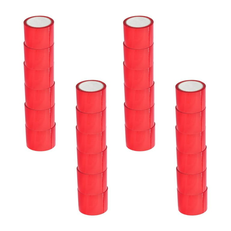 MMBM 24 Rolls - 2 Mil - Red Colored Packing Sealing Tape Convenient,  Product Coding, Dating Inventory, Red, 3 x 55 Yards, 3 Core