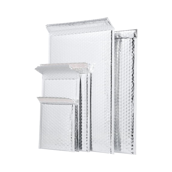 MMBM 250 PCS Silver Poly Bubble Mailers Shipping Mailing Padded Envelopes Self-Seal Bags 7" x 6.75"