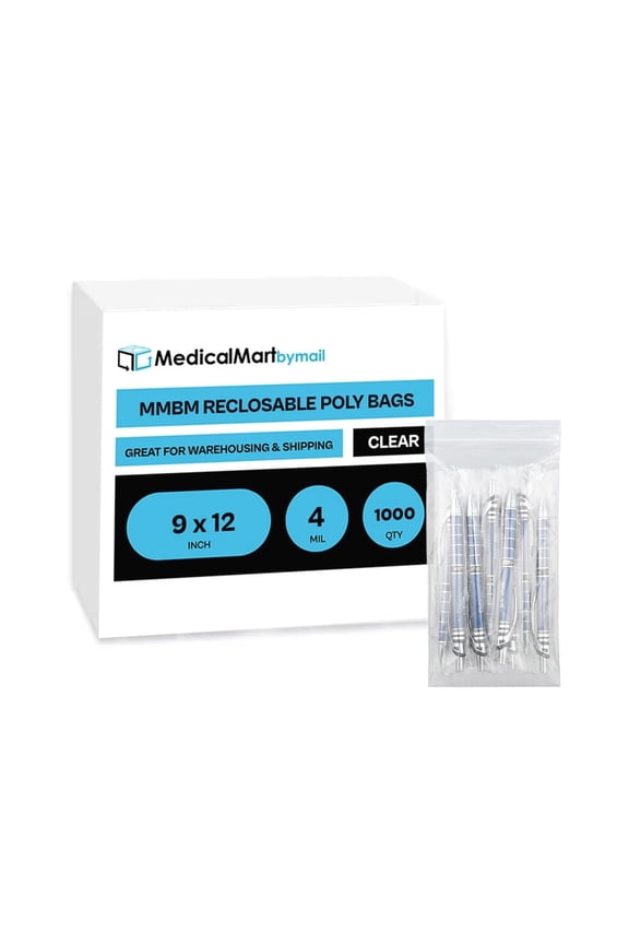 MMBM Clear Reclosable Zipper Bags 9" x 12" 4 Mil Durable Storage Bags for Daily Retail Packaging 4000 Pieces
