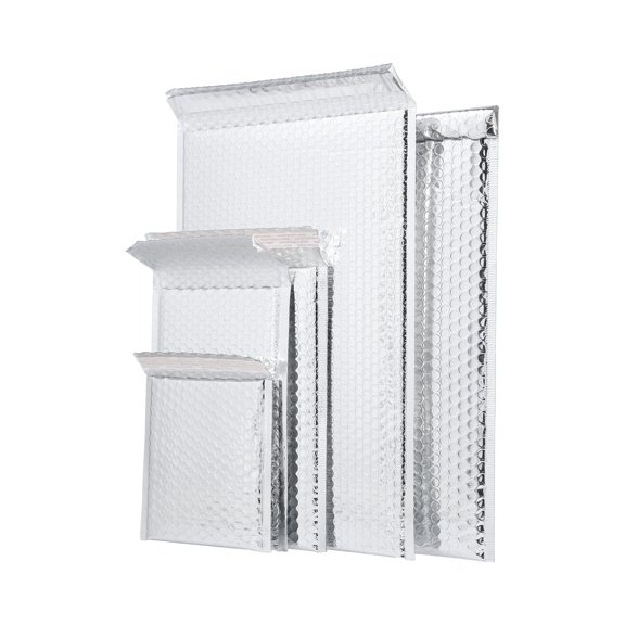 MMBM Silver Poly Bubble Mailers 500 PCS Shipping Mailing Padded Envelopes Self-Seal Bags 7" x 6.75"