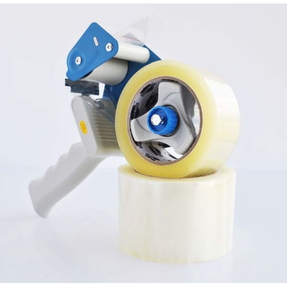 MMBM 6 Rolls - 1.6 Mil - Carton Sealing Packing Acrylic Tape for Smooth unwind, Secure Seal w/ Dispenser, Clear, 2" x 100 Yards (300 ft)