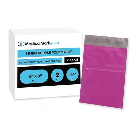 MMBM 6 x 9 Purple Poly Mailer 2 Mil Self Sealing Polybags Packaging Shipping Mailing Envelopes Bags - 1000 Pieces