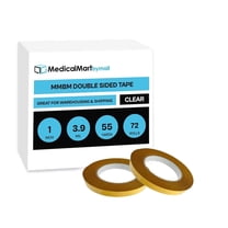 MMBM Clear Double-Sided BOPP Tape 1" x 55 Yds, 3.9 Mil, Reliable Bond for Paper, Plastic & Metal, 72 Rolls