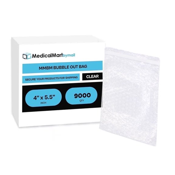 MMBM 9000 PCS Bubble Out Bags 4" x 5.5" Clear Cushioned Pouches Self-Sealing Envelopes Protective Wrap