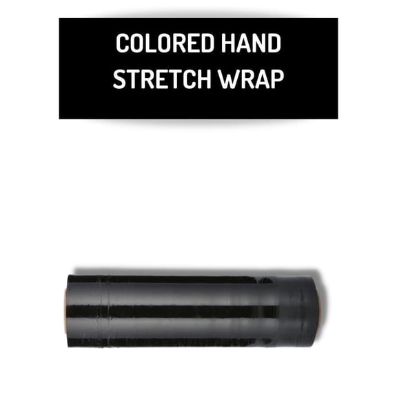 MMBM Black Hand Stretch Wrap 18 Inch x 1500 Feet 63 Gauge 1 Rolls Plastic Film for Wrapping Pallets and Shipping