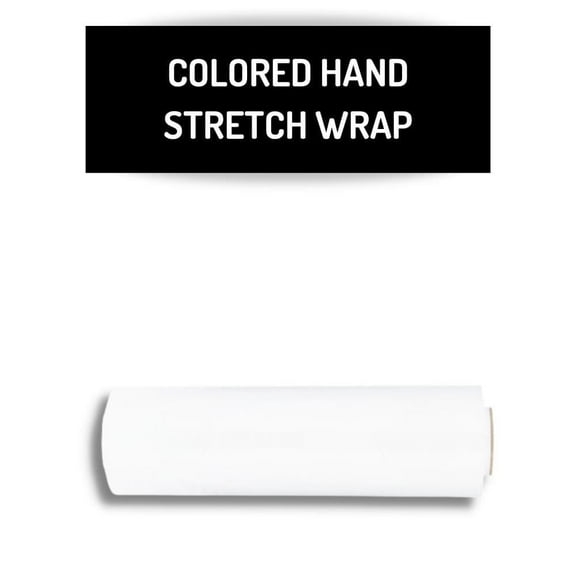 MMBM Colored Hand Stretch Wrap White 15" x 1500' 1 Roll 80 Gauge Opaque Plastic Film for Packing and Wrapping