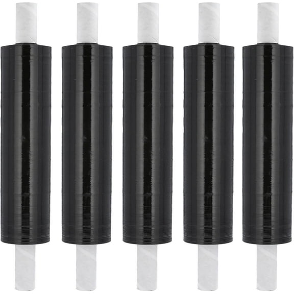 MMBM Extended Core Pallet Stretch Wrap 20" x 1000' 80 Gauge 1 Roll Black Shrink Film for Moving and Wrapping Pallets