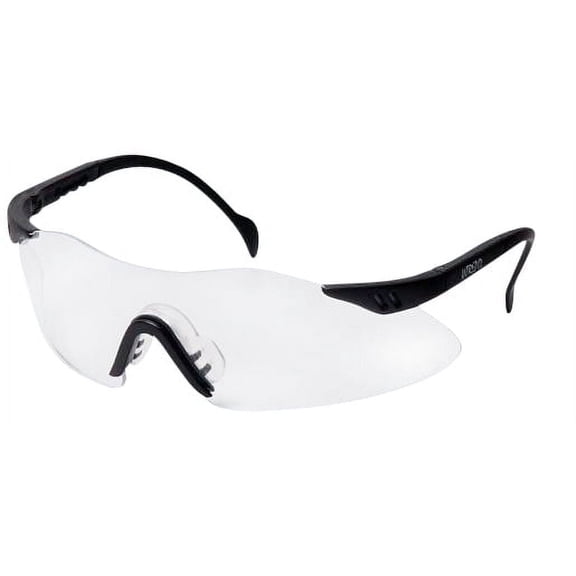 MMBM Intrepid Safety Glasses, Clear Lens with Black Frame, Scratch-Resistant, 2 Count