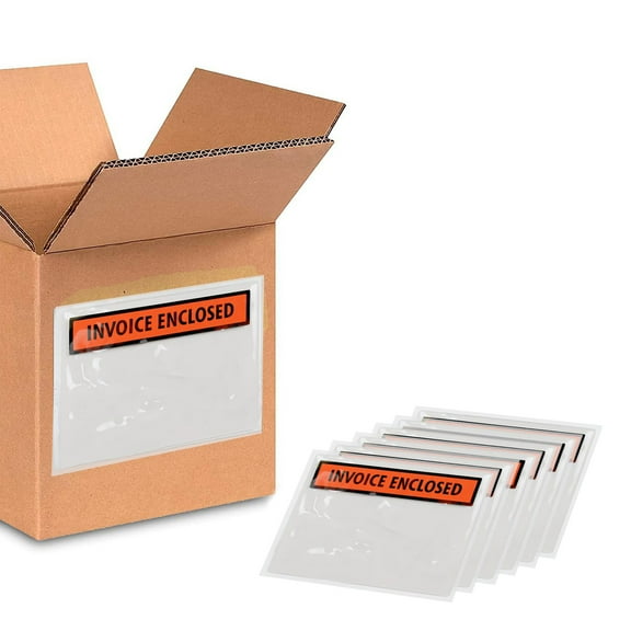 MMBM Panel Face Enclosed Envelopes 4.5" x 5.5" Lightweight for Shipping s with Print-On Orange 2000 Pieces
