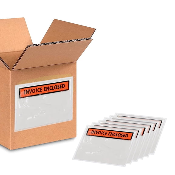 MMBM Panel Face Enclosed Envelopes 4.5" x 5.5" Lightweight for Shipping s with Print-On Orange 2000 Pieces
