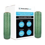 MMBM Machine Green Stretch Wrap 20" x 5000 1 Roll 80 Gauge Tinted Shrink Film for Packaging Wrapping and Storage