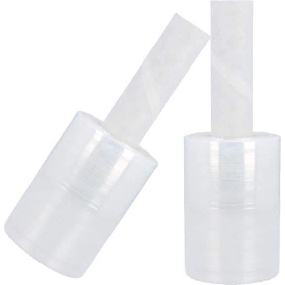 MMBM Mini Stretch Wrap with Handle 60 Rolls 4 Inch x 1000 Feet 65 Gauge Clear Film for Packing and Moving