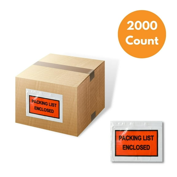 MMBM Packing List Pouches Shipping Label Full Face Enclosed Envelopes Adhesive