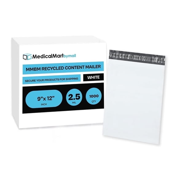 MMBM Clear Recycled Content Mailers 9" x 12" 2.5 Mil Dust Resistant Clear Bags For Multipurpose Use 1000 Pack