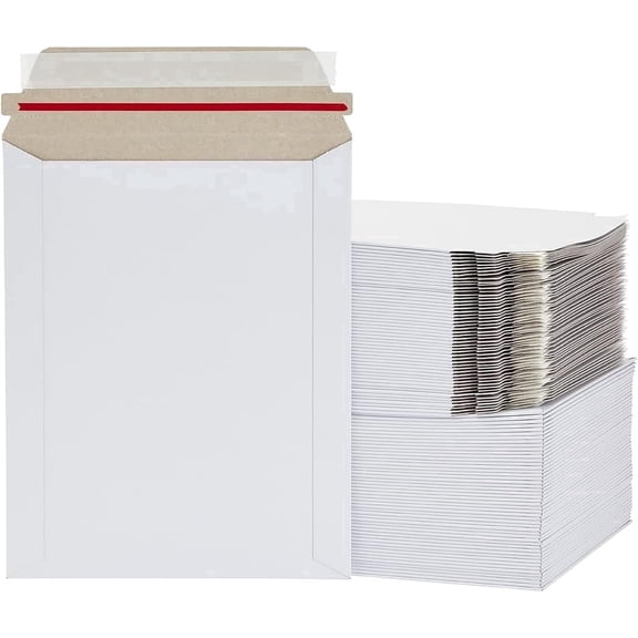 MedicalMartByMail White Kraft Rigid Mailers 9.75 inch x 12.25 inch Strong Mailers Designed for Shipping Retail Flat Documents 2500 Pcs