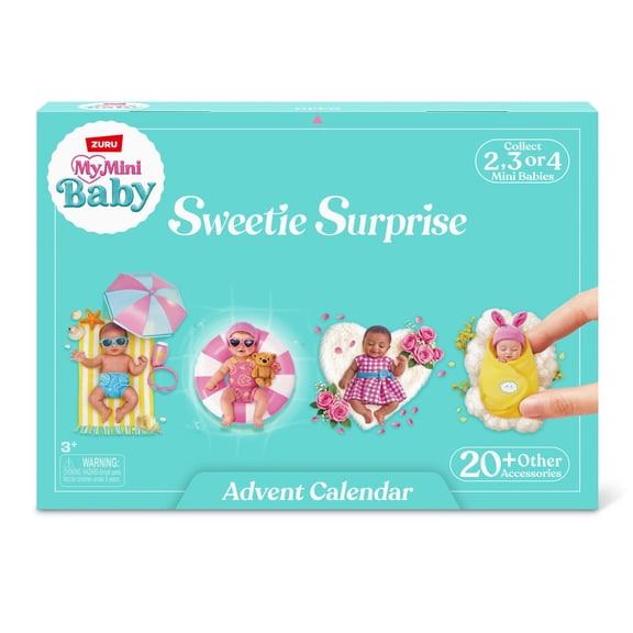 My Mini Baby Advent Calendar by ZURU - 2 Exclusive Dolls & 20+ Collectible Accessories. A Festive Miniatures Countdown Set for Girls & Doll Collectors