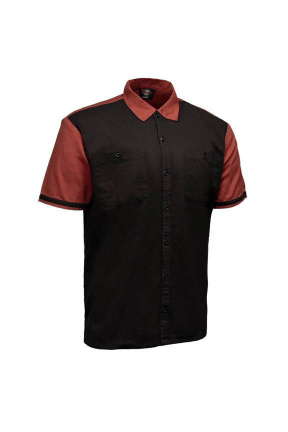 MMCC Men's Pit Line Mechanic Button Up Shirt - Dual Chest Pockets - Microfiber Panel - Rider Ready - MMC16025 4X-Large