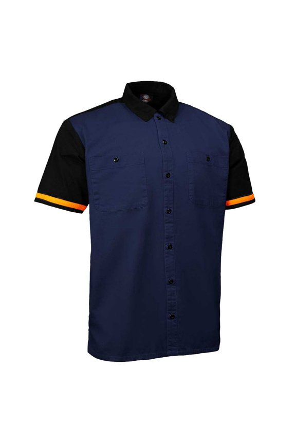MMCC Men's Pit Line Mechanic Button Up Shirt - Dual Chest Pockets - Microfiber Panel - Rider Ready - MMC16026 5X-Large