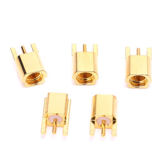 MMCX Female Connector PCB Mount With Solder Straight Goldplated 3 Pins