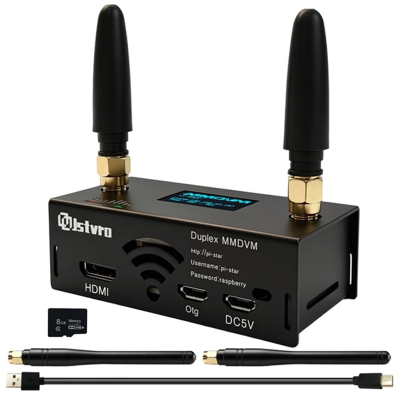 MMDVM Duplex Hotspot with Raspberry Pi Zero 2W Digital Voice Modem WiFi Network Adapter Supports DMR D-STAR P25 YSF NXDN C4FM UHF/VHF Compatible Pi-Star Preinstalled