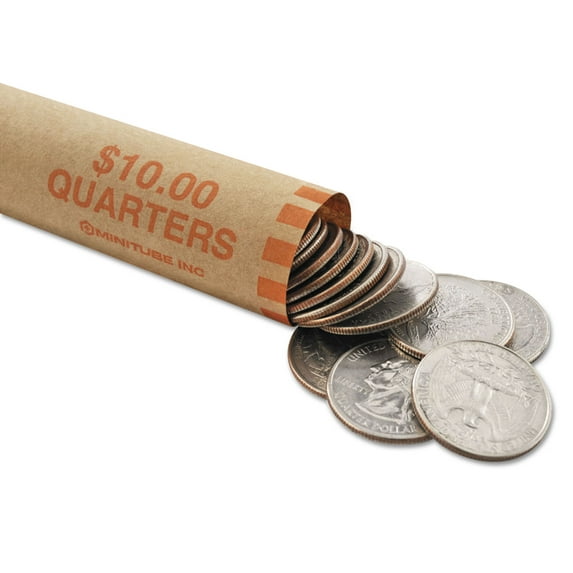 MMF Industries Nested Preformed Coin Wrappers Quarters $10.00 Orange 1000 Wrappers/Box 2160640D16