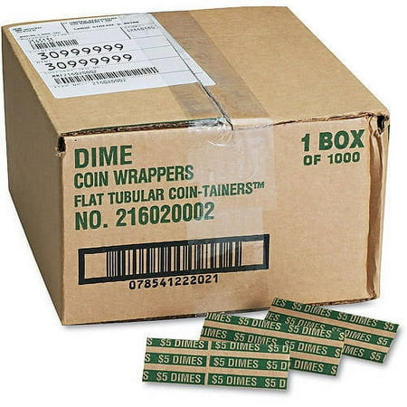 MMF Industries Pop-Open Flat Paper Coin Wrappers, 1000 Wrappers/Box