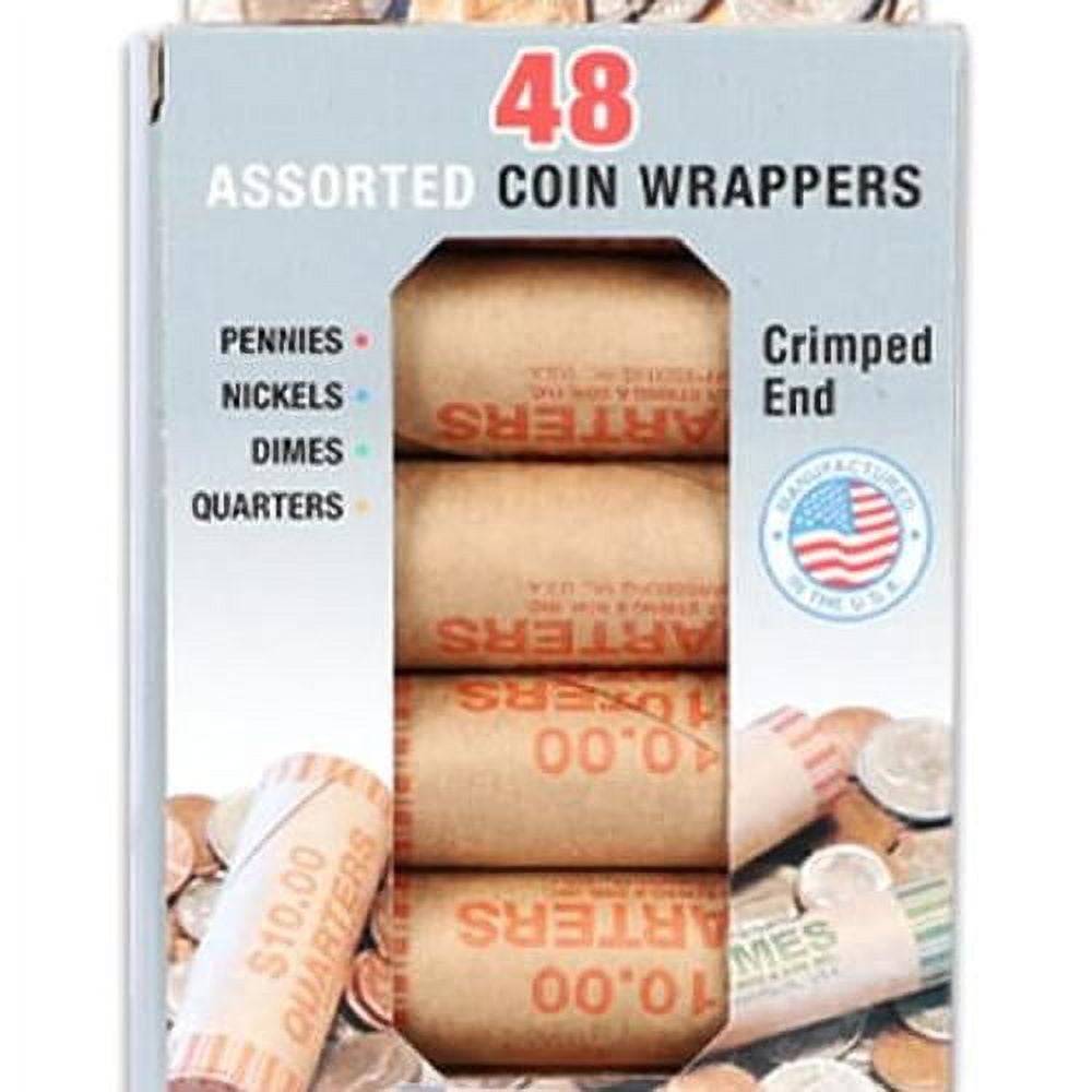 MMF Industries PreFormed Coin Wrappers Box Of Penny, , Dime
