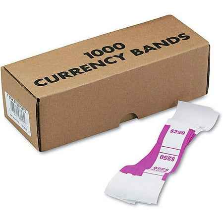 MMF Industries Self Sealing Currency Straps, Money Bands $250 Pink 1000 pack
