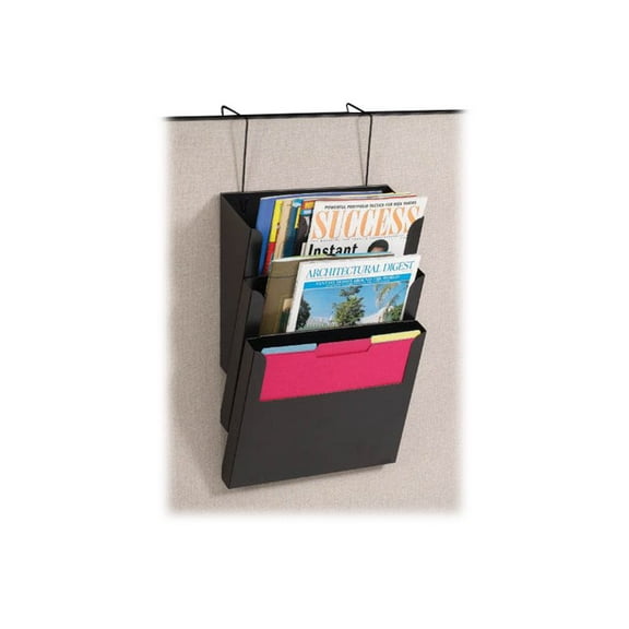 MMF Industries - Wall file pocket system - 3 compartments - for Letter - black
