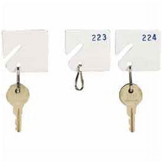 MMF Slotted Rack Key Tags with Snap-Hook, Numbered 161-180, White